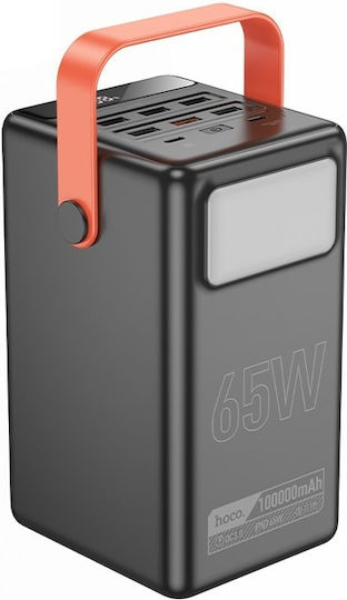 Hoco DB03 Max Baterie Externă 100000mAh 65W cu 6 Porturi USB-A și 2 Porturi USB-C Power Delivery Negru