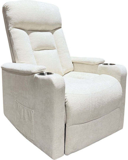 Relax Massage Armchair with Footstool Beige E9735,1 77x94x109cm