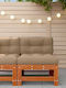 Zweisitziges Sofa Außenbereich Holz mit Kissen 63.5x57.5x60cm