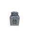keleman General Use Vase with Lid & Stand Ceramic Blue 20x20cm 1 Pieces