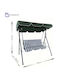 Garten- und Veranda-Schaukeln mit Gestell und Kissen 3 Sitze Metallisch Grüne M170xP110xH153cm