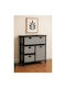 Wooden Chest of Drawers with 5 Drawers Black 54x29x65cm