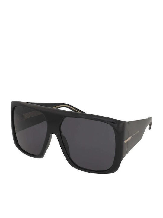 Victoria Beckham Unisex Sonnenbrillen mit Schwarzem Horn umrandetem Rahmen und schwarzen Gläsern