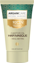 Travel Size Mask Hair Growth Stimulation Castor Oil All Hair Types Arganicare 50 Ml