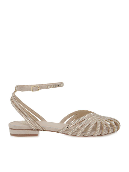 Exe Women's Flat Sandals in Beige Color