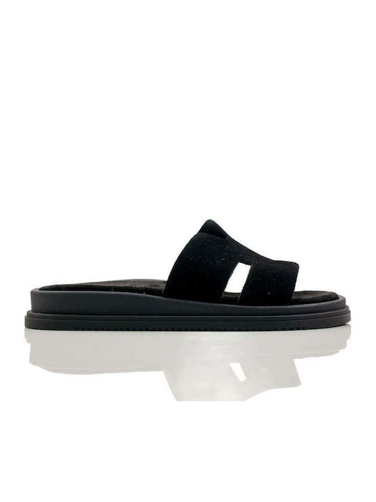 Μαύρες Ανατομικές Flatform Παντόφλες Puzzle Κοπές