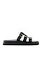 Flatforme De Catifea Negre Cu Trei Curele Reglabile