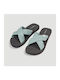 Ditsy Women's Flat Sandals in Green Color