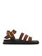 Braune Flatforms Mehrfachriemchen Aghrafa