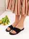 Schwarze Leder Flatforms Damen