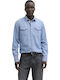 Long-sleeved Denim Shirt Light Blue
