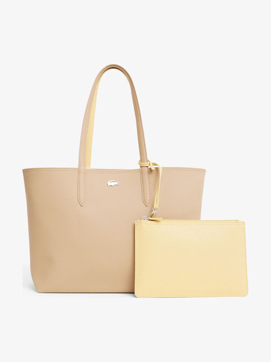 Lacoste Σετ Γυναικεία Τσάντα Shopper Ώμου Μπεζ