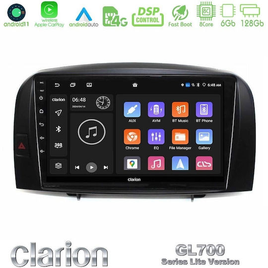 Clarion Gl700 Lite Series 8-Kern Android11 6+128GB Hyundai Sonata 2005-2009 Navigation Multimedia-Tablet 10" Carplay + Android Auto