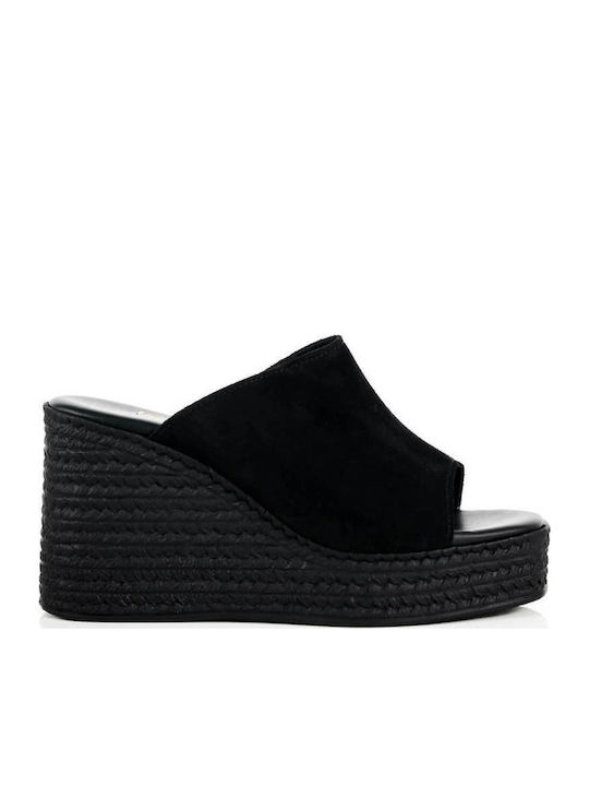 Μαύρες Mule Πλατφόρμες Made In Greece Φαρδιά Φάσα