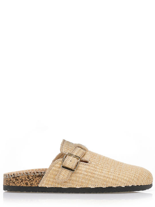 Tsoukalas Flat Mules σε Μπεζ Χρώμα