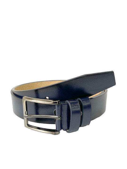 Men's Belt from Artificial Leather Blue