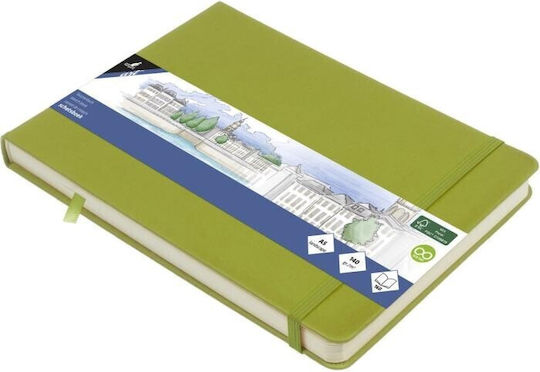 Skizzenbuch A5 Querformat Limettengrün 140g 160Seiten Gummi Hartes Cover Kangaro