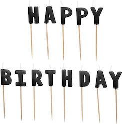 Свещи За Рожден Ден "Happy Birthday" Черни