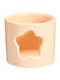 Koopman Candle Holder suitable for Tealights Ceramic in Orange Color 7.5x6.5x7.5cm 1pcs