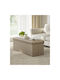 Stool For Living Room Collapsible With Storage Space Upholstered with Fabric Coffee 110x38x38cm