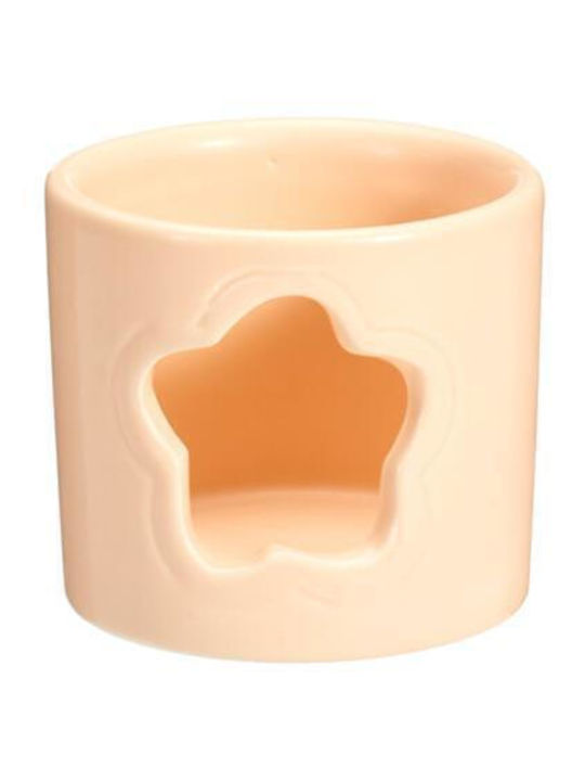 Next Candle Holder suitable for Tealights Ceramic in Orange Color 7.5x6.5x7.5cm 1pcs