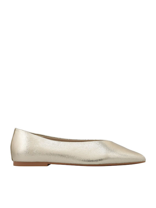 Corina Synthetic Leather Ballerinas Gold