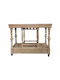 Keleman Side Table Made of Solid Wood with Wheels Oak Antique M120xW50xH88cm