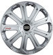 Car Wheel Hubcaps Versaco Evo Silver 14" 3D Metal Logo Audi 4 Pieces
