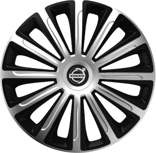 Auto Radkappen Versaco Trend Schwarz Chrom 13" Kompatibilität 3D Metallisch Volvo 4 Stücke