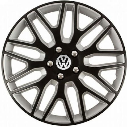 Auto Radkappen Versaco Dakar Nc Schwarz Silber 14" Kompatibilität VW 4 Stück