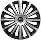 Car Wheel Hubcaps Trend Cbx 15" Silver & Black 3d Metal Logo Citroen 4 Pieces