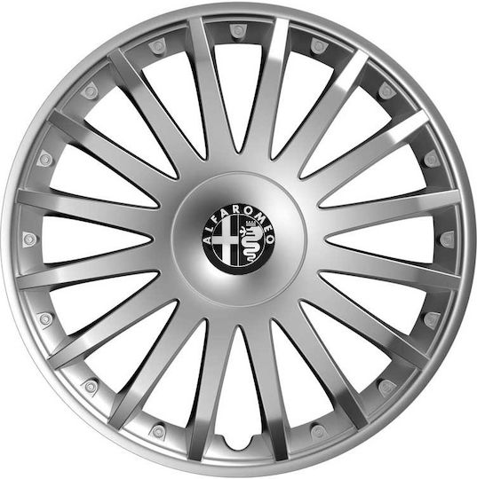 Auto Radkappen Versaco Luxus Silber 14" Kompatibilität 3d Metallisch Alfa Romeo 4 Stücke
