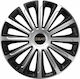 Car Wheel Hubcaps 13" Trend Silver & Black Cbx 3d Metal Logo Seat 4 Pieces