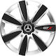 Тасии Троховe Автомобилни Versaco Gtx Карбон Черни Сребристи 16" Знак 3d Метален Mercedes Benz 4 Броя