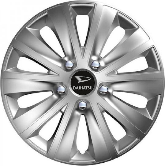 Тасии За Автомобилни Джанти Versaco Rapid Hc Сребристи 14" С 3d Метален Емблема Daihatsu 4 Броя