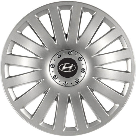 Auto Radkappen Versaco Intelligent Silber 13" Kompatibilität 3d Metallisch Hyundai 4 Stücke