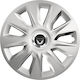 Тасии Трохове Автомобилни Versaco Stratos 13" Сребристи Хромирани Пръстени 3d Метален Емблема Dacia 4 Бройки