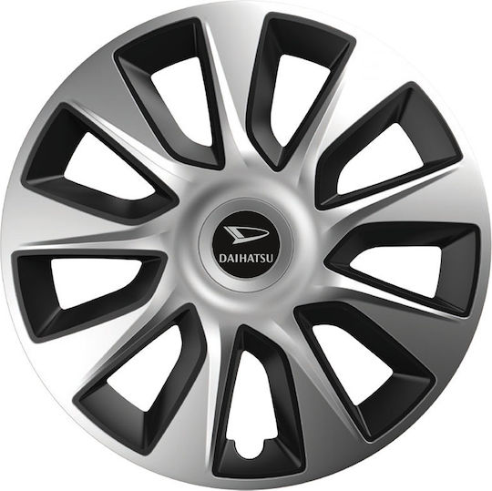 Тасии За Автомобилни Джанти Versaco Stratos Хром Черни 15" 3d Метална Емблема Daihatsu 4 Броя