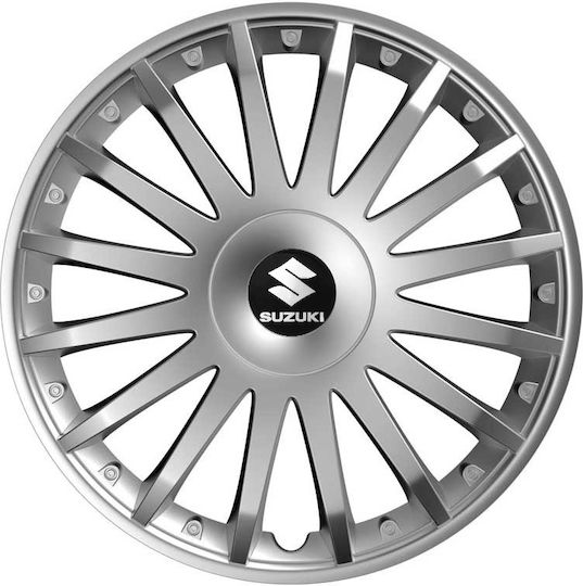Тасии Троховe Автомобилни Versaco Crystal Сребристи 13" Сигма 3d Метално Suzuki 4 Броя