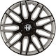 Car Wheel Hubcaps Versaco Dakar Black Silver Black Bolts 14" 3d Metal Logo Alfa Romeo 4 Pieces