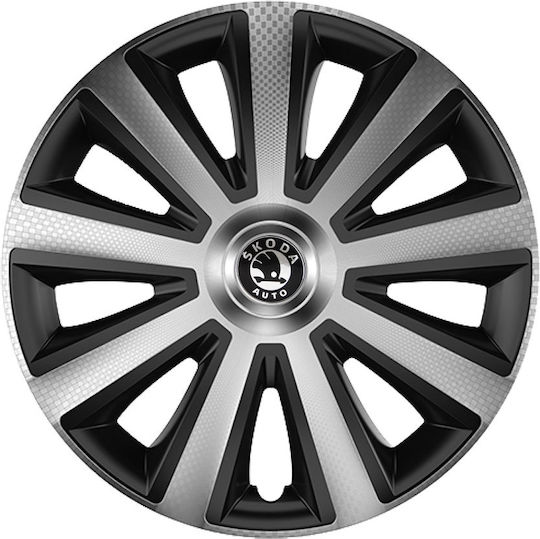Тасии Троховe Автомобилни Versaco Aviator Карбон Хромирани и Черни 15" Сигма 3d Метална Skoda 4 Броя