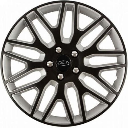 Car Wheel Hubcaps Versaco Dakar Nc Black Silver 15" 3d Metal Logo Ford 4 Pieces