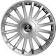 Car Wheel Hubcaps Versaco Crystal Silver 13" 3D Metal Logo Saab 4 Pieces
