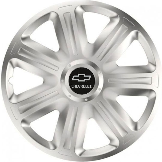 Car Wheel Hubcaps Versaco Comfort 13" Silver 3d Metal Logo Chevrolet 4 Pieces