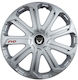 Car Wheel Hubcaps Versaco Evo Silver 13" 3d Metal Logo Dacia 4 Pieces