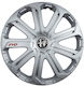Car Wheel Hubcaps Versaco Evo Silver 14" 3d Metal Logo Alfa Romeo 4 Pieces