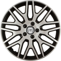 Car Wheel Hubcaps Versaco 14" Dakar Silver Blac...