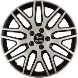 Car Wheel Hubcaps Versaco 13" Dakar Silver Blac...