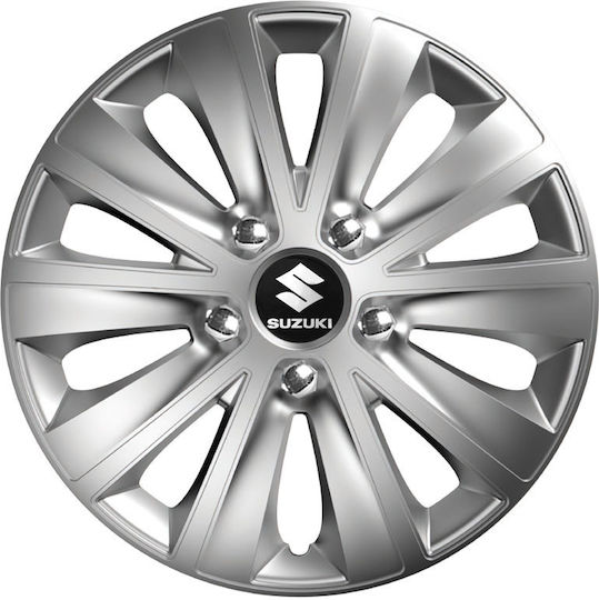 Car Wheel Hubcaps Versaco Rapide Nc Chrome 14" 3d Metal Logo Suzuki 4 Pieces
