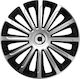 Car Wheel Hubcaps Versaco Trend Black Chrome 13" 3D Metal Logo Smart 4 Pieces